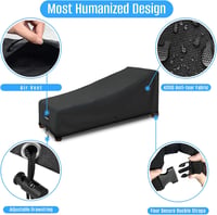 Husă de protecție pentru șezlong de grădină SIRUITON, material Oxford 420D, hidrofobă, cu protecție UV și 4 butoane de fixare rezistente la vânt, 200 x 68 x 40 / 70 cm, gri închis 4