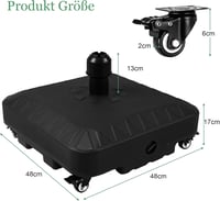 SISKEYCOOC Prémium Napernyőtalp 20L Kerekekkel - Kerek Ernyőtartó Kertbe, Erkélyre, Strandra - Vízzel/Homokkal Tölthető Stabil Állvány

AI:  2