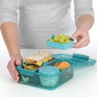 Sistema Bento Box Ocean Bound kutija za ručak od reciklirane plastike s pregradama, 1,25 L, sa spremnikom za jogurt/voće, za djecu i odrasle, tirkizna 5