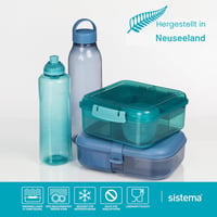 Sistema Bento Box Ocean Bound kutija za ručak od reciklirane plastike s pregradama, 1,25 L, sa spremnikom za jogurt/voće, za djecu i odrasle, tirkizna 8