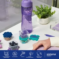 Set de 2 sticle de apă Sistema Hydrate Tritan Swift | 800 ml | Anti-scurgere | Fără BPA | Ocean Blue și Misty Purple 5