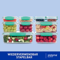 Sistema KLIP IT set hermetičkih posuda za hranu, 18 dijelova (9 posuda i poklopaca), posude za snack i užinu koje se slažu jedna u drugu, bez BPA 4
