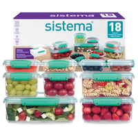 Sistema KLIP IT set hermetičkih posuda za hranu, 18 dijelova (9 posuda i poklopaca), posude za snack i užinu koje se slažu jedna u drugu, bez BPA 1