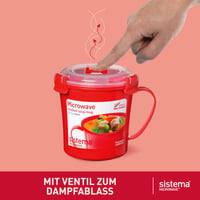 Sada mikrovlnných dóz Sistema – miska na polievku, ovsenú kašu a cestoviny s parným ventilom, 3 ks 3