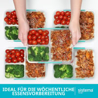 Sistema to GO Obedový box s priehradkami, 820 ml, 5 ks, zelený, stohovateľný dizajn s klipmi, BPA-free desiatový box [82002] 3