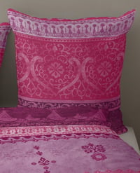 Súprava flanelových obliečok sister s 135x200 cm Berry Pink s ozdobným pásom s orientálnym vzorom 3