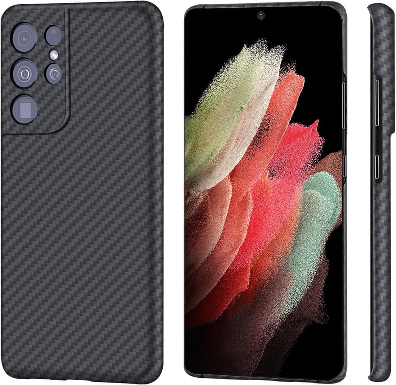 Sisyphy Samsung Galaxy S21 Ultra tok, valódi aramidszálas carbon - fekete