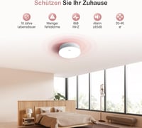 SITERWELL Hálózatba köthető füstérzékelő készlet - 5 éves elemmel, vezeték nélküli, EN14604 szabvány, 10 év élettartam, 4 darabos csomag 5