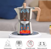 Sivaphe Alumínium Kotyogós Kávéfőző 6 Csészés - 300 ml Fehér Moka Kanna Gáz és Elektromos Főzőlaphoz, Hőálló Fogantyúval 2