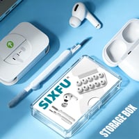 Set de 2 perechi de dopuri din silicon SIXFU pentru AirPods Pro 1 și 2, compatibile, 4 mărimi (XS/S/M/L), cu kit de curățare și cutie de depozitare, cu anulare a zgomotului, alb 7