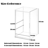 Siyecioa akrilna vitrina za kolekcije, 60x36x36 cm, prozirna kutija s magnetskim vratima za zaštitu od prašine, za akcijske figure, igračke, modele automobila, O 7