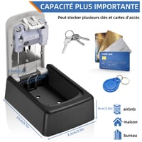 Dulap pentru chei SIZKCDI - Cutie gri de perete pentru depozitarea cheilor, pentru casă și birou 2