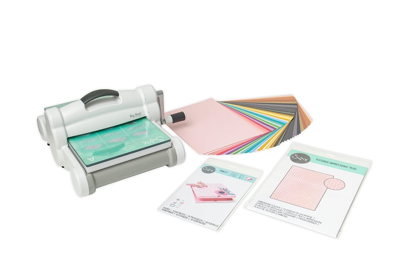 Sizzix Big Shot Plus A4 stroj za rezanje i utiskivanje – početni set – bijelo-sivi