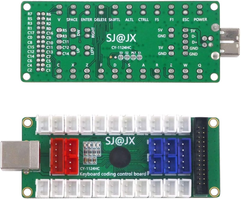 SJ@JX 88 Billentyűs USB Encoder Fejlesztő Billentyűzet DIY LED Arcade Kontroller