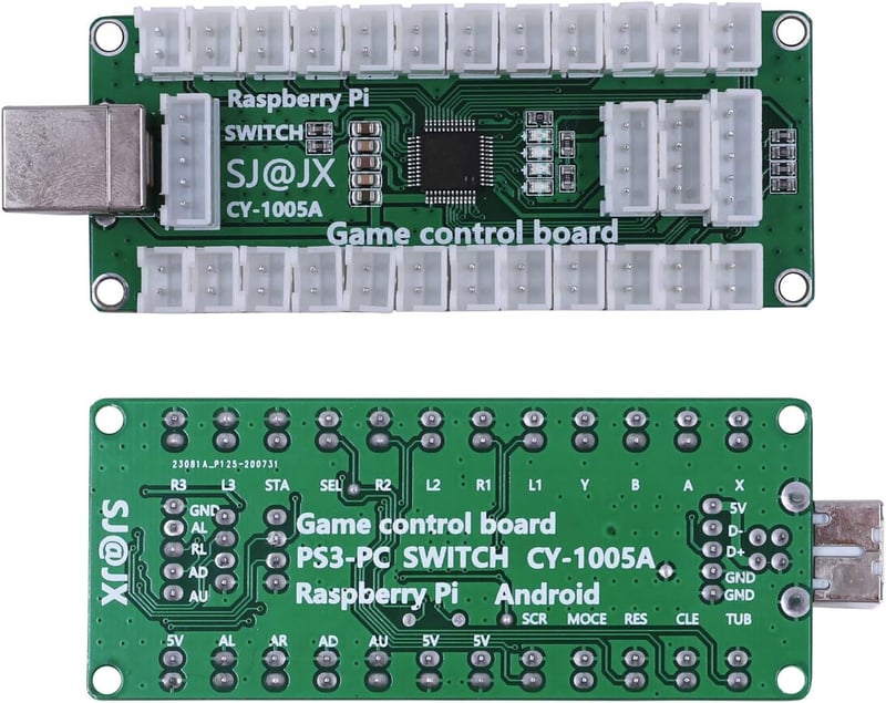 SJ@JX Arcade Játékvezérlő USB Encoder Board LED Mikrokapcsoló Joystick Switch PC PS3 Raspberry Pi