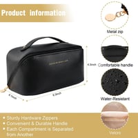 SJBAUTYO Nagykapacitású Utazó Kozmetikai Táska Vízálló Bőr Toiletry Bag 2