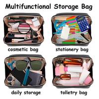 SJBAUTYO Nagykapacitású Utazó Kozmetikai Táska Vízálló Bőr Toiletry Bag 4