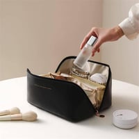 SJBAUTYO Nagykapacitású Utazó Kozmetikai Táska Vízálló Bőr Toiletry Bag 6
