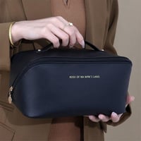 SJBAUTYO Nagykapacitású Utazó Kozmetikai Táska Vízálló Bőr Toiletry Bag 5