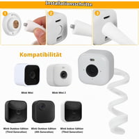 SJDKAKJSA Flexibilný držiak Twist pre kamery Blink Mini/Mini 2/Outdoor 4/XT/XT2/Indoor, biely, balenie 2 ks 4