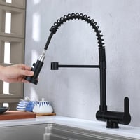 SJQKA Fekete Konyhai Csaptelep Flexibilis Nyújtható 3 Sugaras Rozsdamentes 5