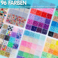 SJZWSD Gyöngy Készlet Karkötő Készítéshez - 16000 db Polimer Agyag és Üveg Gyöngy, 6 Dobozos DIY Ékszerkészítő Szett Betű Gyöngyökkel 5