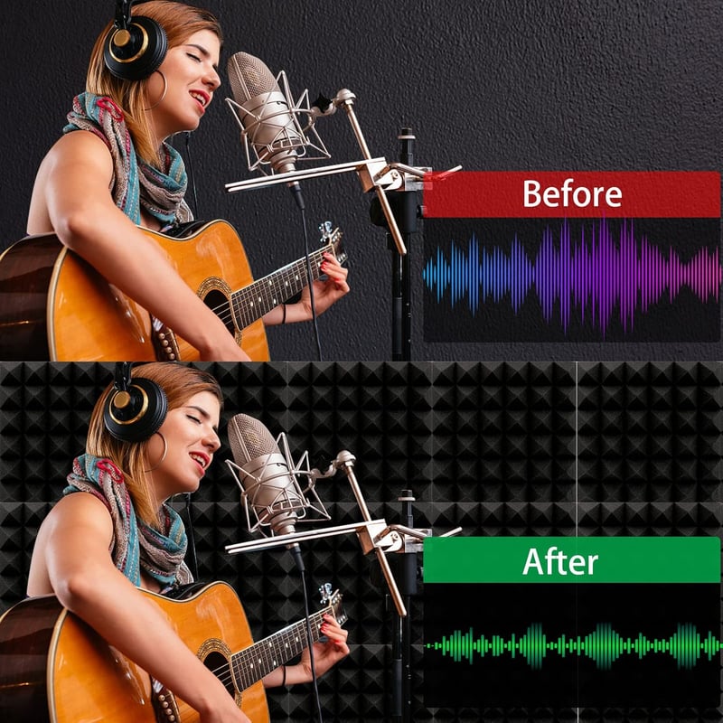 SK Studio Akusztikus Habszigetelés 12db Piramis Hangszigetelő Falpanel