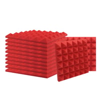 Akustický penový panel SK Studio pyramída, 12 ks - červený 1