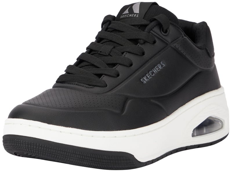 Skechers UNO Court férfi edzőcipő - 45-ös EU méret, fekete Duraleather Mesh anyag