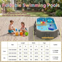 Piscină pliabilă SKILBEAIA pentru copii și adulți, cadru non-inflatabil, piscină supraterană de exterior, potrivită și pentru câini, 300 cm 5