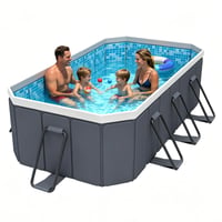 Piscină pliabilă SKILBEAIA pentru copii și adulți, cadru non-inflatabil, piscină supraterană de exterior, potrivită și pentru câini, 300 cm 1