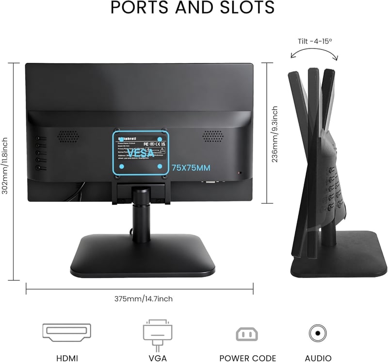 SKitphrati 15,6" érintőképernyős monitor 1080P Full HD
