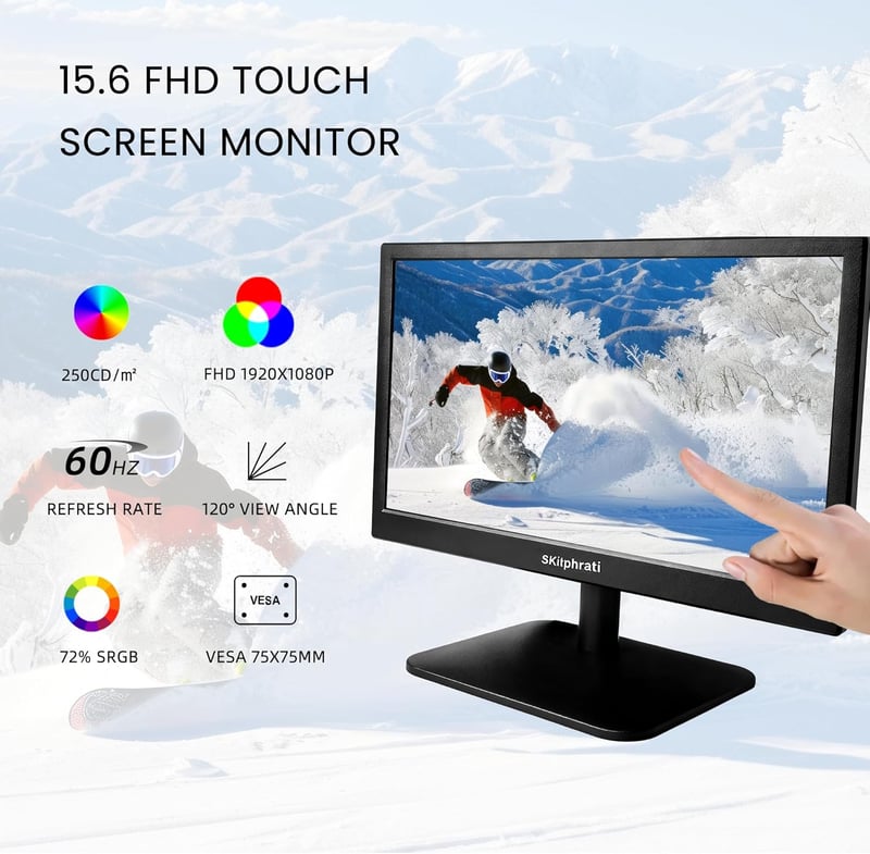 SKitphrati 15,6" érintőképernyős monitor 1080P Full HD