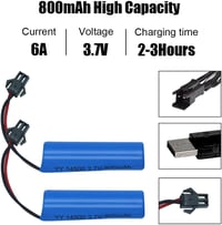 SKJJL 3,7V 800mAh Újratölthető Lítium-ion Akkumulátor - RC Járművekhez, Hajókhoz, Tankokhoz, Robotokhoz és Kaszkadőr Autókhoz 3