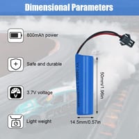 SKJJL 3,7V 800mAh Újratölthető Lítium-ion Akkumulátor - RC Járművekhez, Hajókhoz, Tankokhoz, Robotokhoz és Kaszkadőr Autókhoz 2