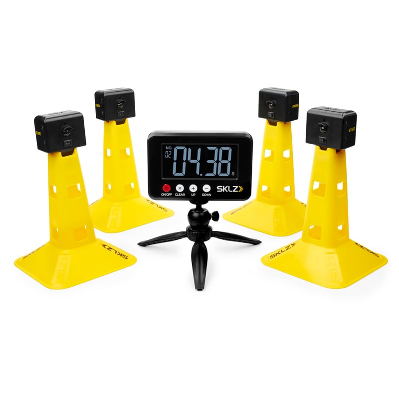 Sistem de antrenament pentru viteză SKLZ Speed Gates cu cronometru, max. 50 yarzi, stocare pentru 50 de măsurători