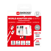 Adaptor de călătorie universal SKROSS MUV USB AC45PD cu cablu USB-C (160 cm) - 2 poli, port USB-C 45W + USB, pentru laptop, tabletă, smartphone 4