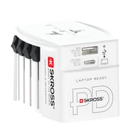 Adaptor de călătorie universal SKROSS MUV USB AC45PD cu cablu USB-C (160 cm) - 2 poli, port USB-C 45W + USB, pentru laptop, tabletă, smartphone 1