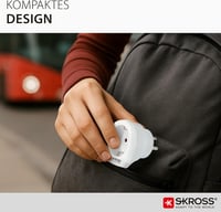 Cestovný adaptér SKROSS s USB – z Nemecka do Dánska – kompatibilný s konektormi Schuko a Euro pre cesty do Dánska 7