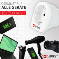 Cestovný adaptér SKROSS s USB – z Nemecka do Dánska – kompatibilný s konektormi Schuko a Euro pre cesty do Dánska 5
