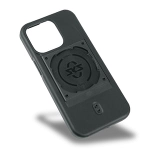 SKS Germany COMPIT obal na iPhone 15 Pro, čierny – nárazuvzdorný, oderuvzdorný plastový držiak na telefón na bicykel s uchytením pre systém COMPIT