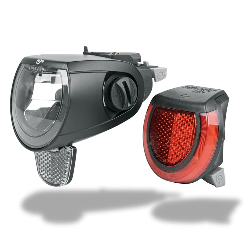 Sada osvetlenia na bicykel SKS GERMANY MonkeyLink SkyeLight Set Connect 80 lux s magnetickým držiakom, brzdovým svetlom a nastaviteľným uhlom predného svetla