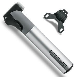 SKS Germany Supershort mini pumpa za bicikl s teleskopskom funkcijom, aluminijskom cijevi i T-ručkom, za AV/SV/DV ventile, srebrna, s nosačem za pumpu
