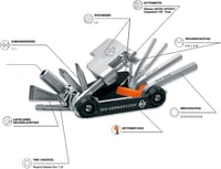 SKS Germany TOM 18 cyklonáradie – 18-funkčné mini náradie, nehrdzavejúca oceľ, 184 g, vrátane puzdra, čierna/strieborná 5