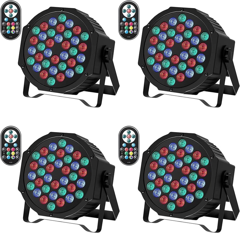 SKSBTF 4db RGB LED Par Lámpa 72W DMX512 Távirányítóval Diszkó Színpadi Fény
