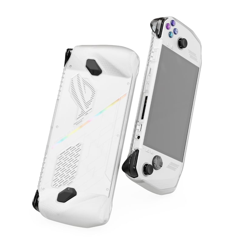 Ochranný kryt Skull & Co. GripCase Ally pre ROG Ally so stojanom – Frosted Clear