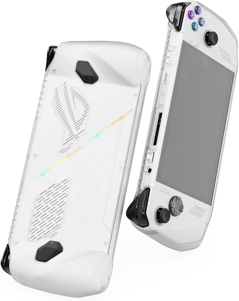 Skull & Co. GripCase Ally ROG Ally védőtok textúrált fogással és állvánnyal - Frosted Clear