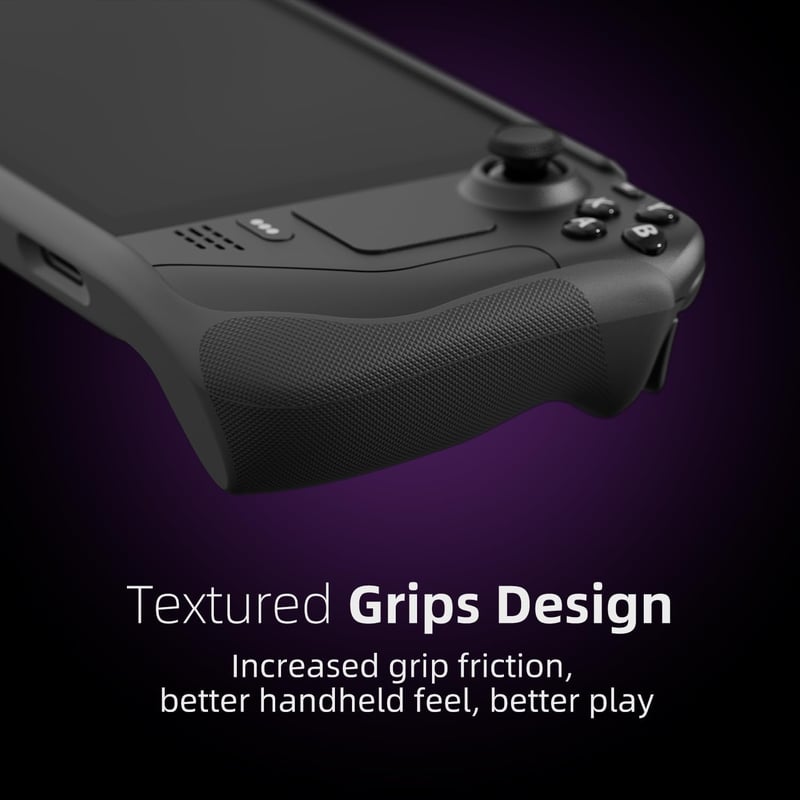 Skull & Co. GripCase SD Steam Deck/OLED védőtok textúrált fogással, állvánnyal, ütésálló - Purple