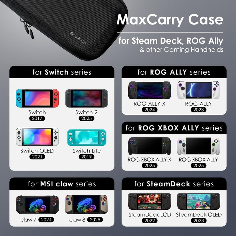 Skull & Co. Maxcarry kemény hordtáska Steam Deck/ROG Ally - fekete