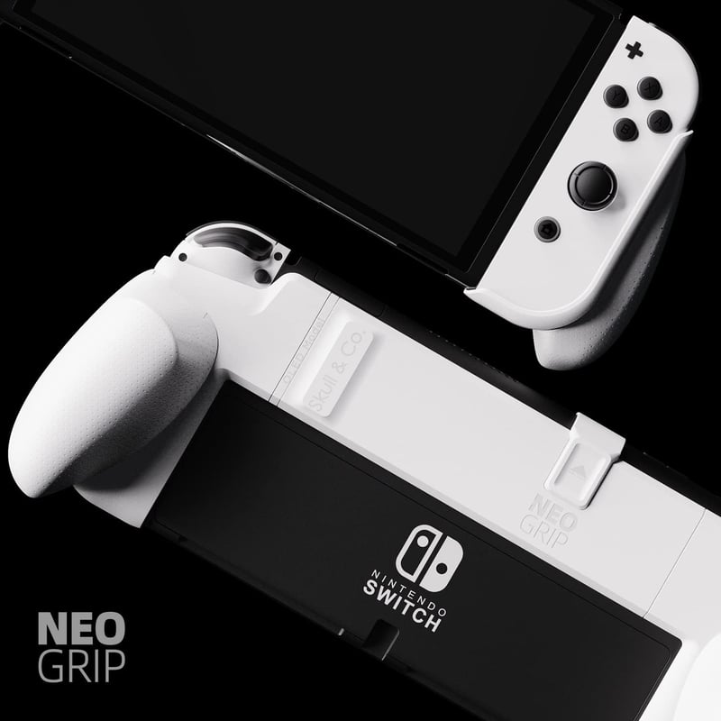 Skull & Co. NeoGrip Nintendo Switch OLED és Standard Védőtok Cserélhető Fogantyúkkal - NeoGrip Only, NeoGrip Only-OLED White